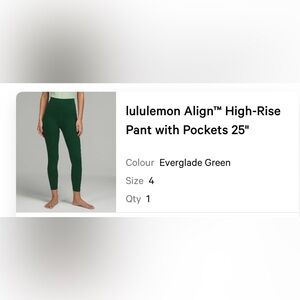 lululemon Align High-Rise Leggings in Everglade Green